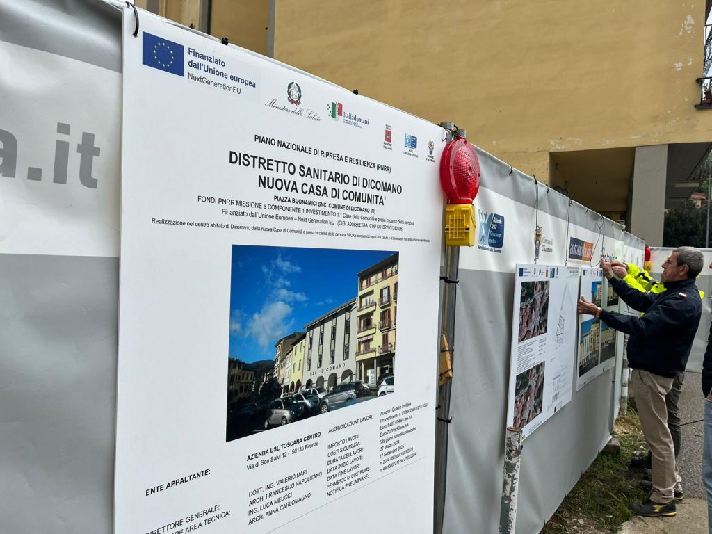 Posa della prima pietra alla Casa di Comunità di Dicomano in piazza Buonamici